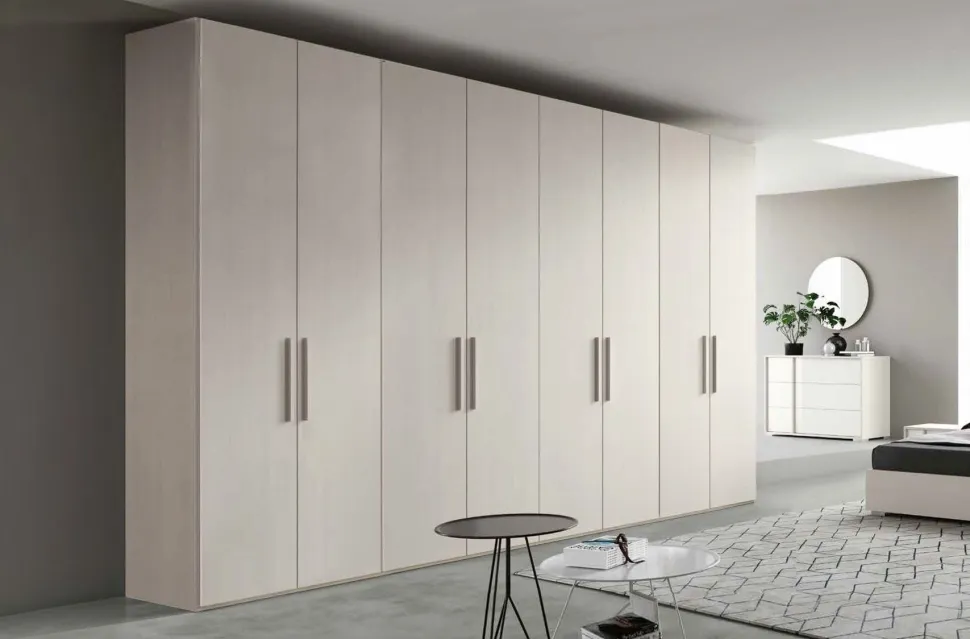 Armadio componibile ante battenti finitura Orzo con maniglia in MDF disponibile in 16 misure e vari colori Agata
