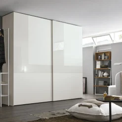 Armadio componibile ante scorrevoli con inserti in vetro Brendy disponibile in varie misure e colori