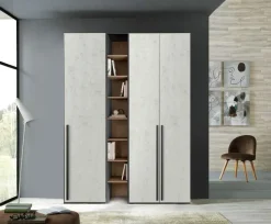 Armadio con ante battenti e librerie personalizzabile L 182 cm Master linea Volo disponibile in 2 misure