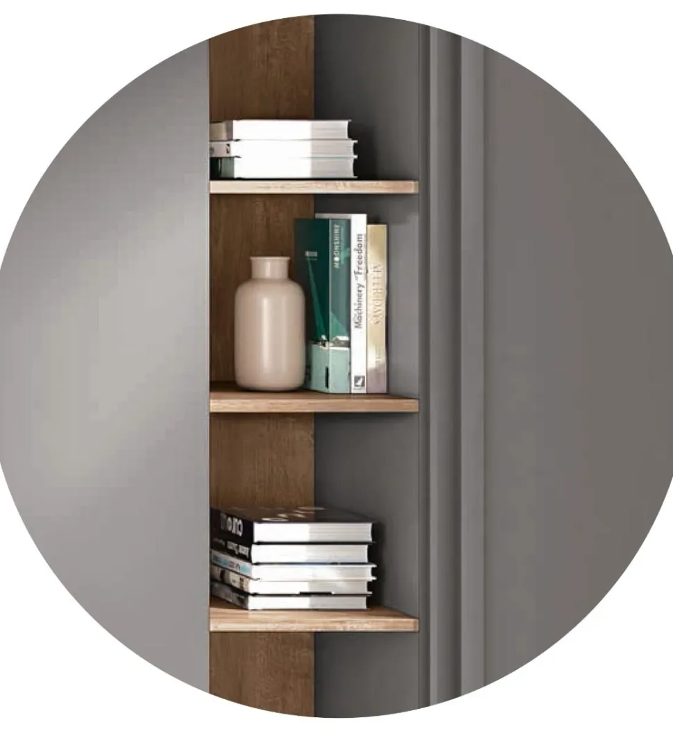Armadio con ante battenti e librerie personalizzabile L 182 cm Master linea Volo disponibile in 2 misure