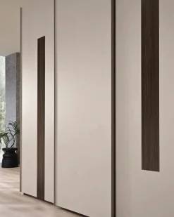 Armadio con 3 ante scorrevoli con inserti in vetro Stefy linea Domino disponibile in vari colori