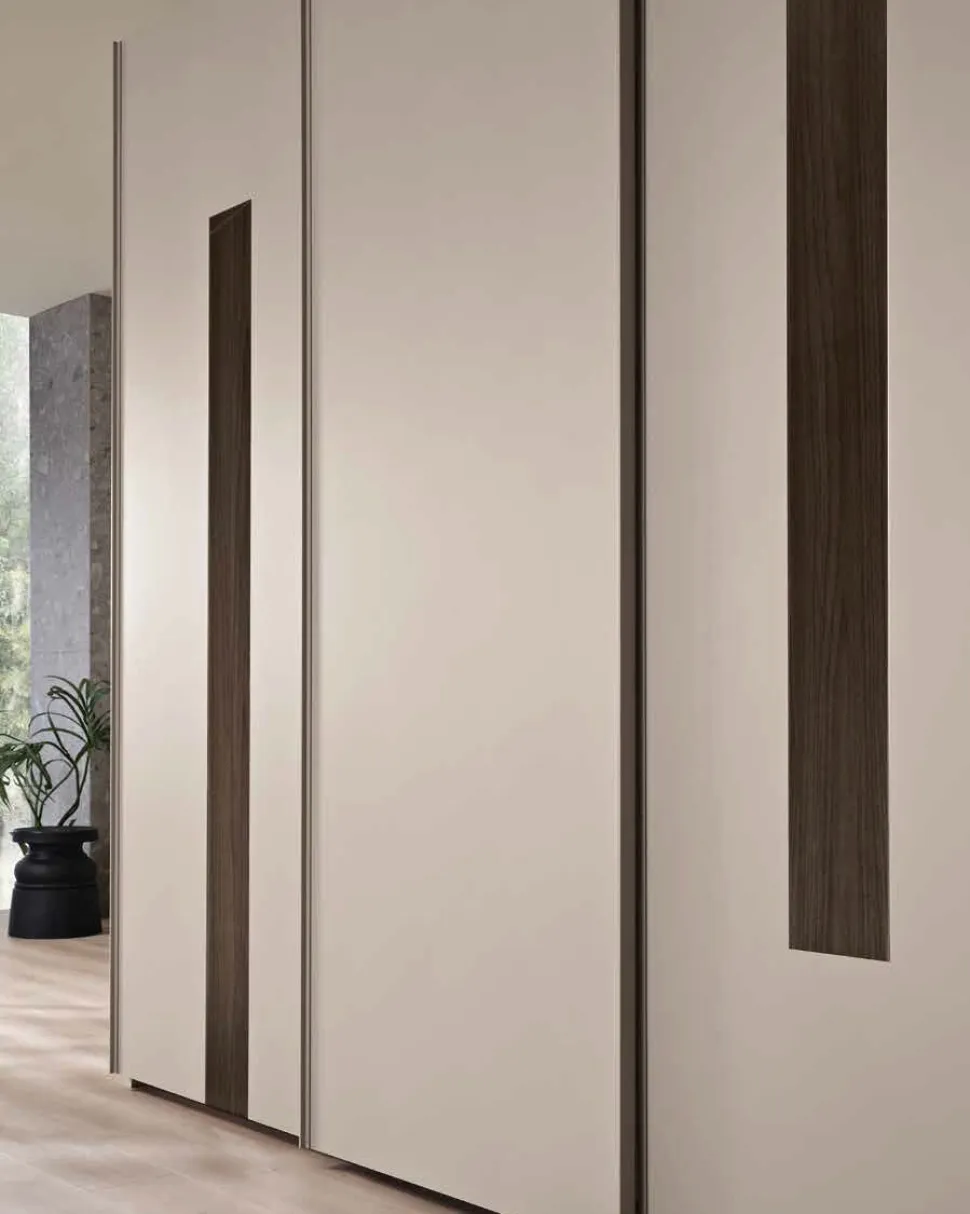 Armadio con 3 ante scorrevoli con inserti in vetro Stefy linea Domino disponibile in vari colori