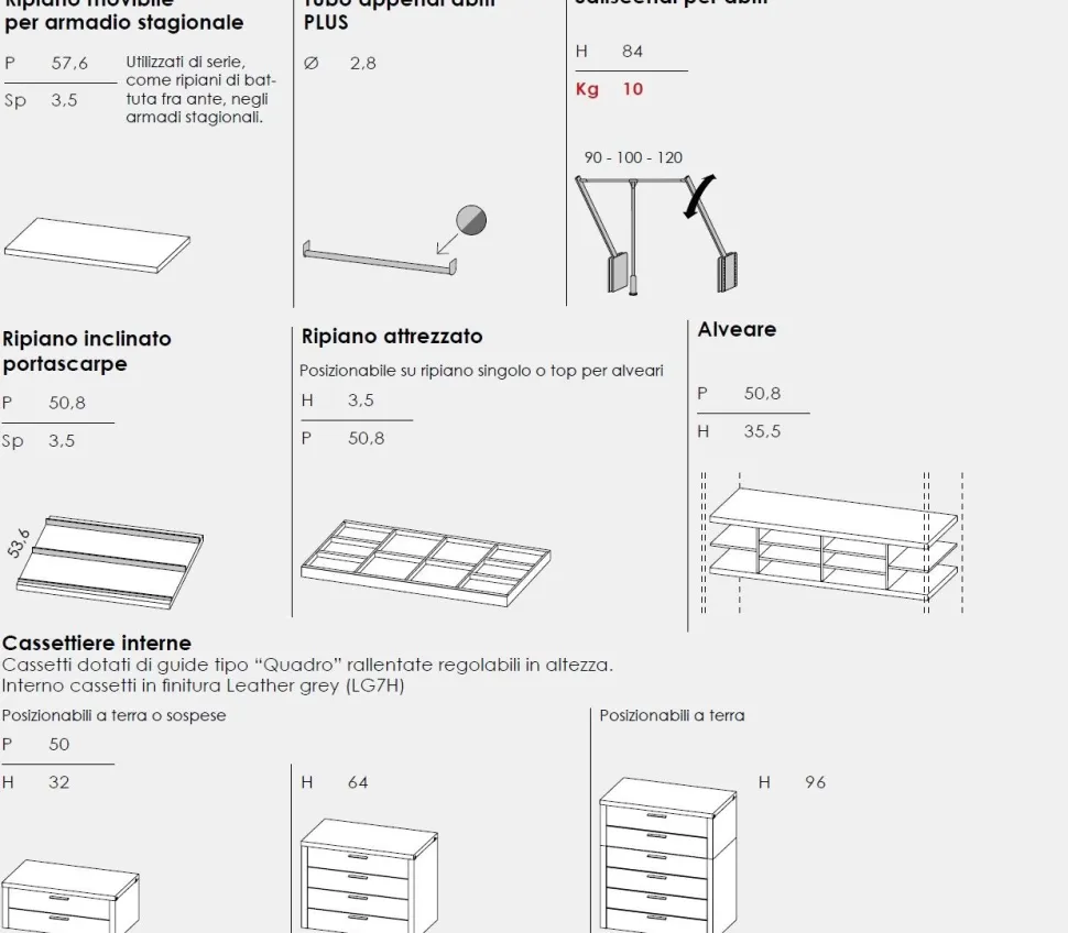 Armadio con maniglia a gola e vano Tv 8 ante battenti Mega disponibile in 4 misure e 20 colorazioni