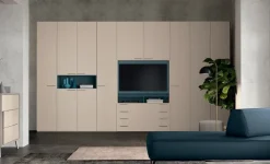 Armadio con vano tv 11 ante battenti e 4 cassetti Alex linea Lotto disponibile in 21 colorazioni