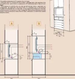 Armadio con vano tv 5 ante battenti e 4 cassetti Iago linea Airone