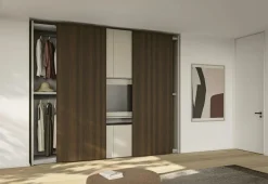 Armadio con vano Tv girevole con ante scorrevoli e battenti disponibile in 2 misure e 20 colorazioni