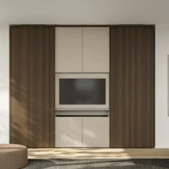 Armadio con vano Tv girevole con ante scorrevoli e battenti disponibile in 2 misure e 20 colorazioni