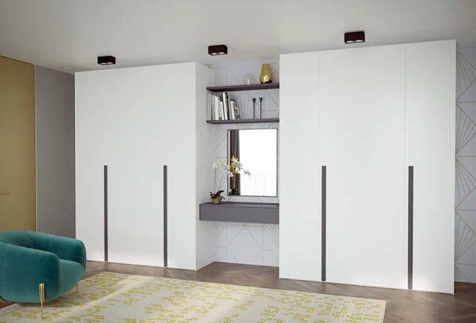Armadio Design 8 ante battenti finitura Bianco Laccato Opaco