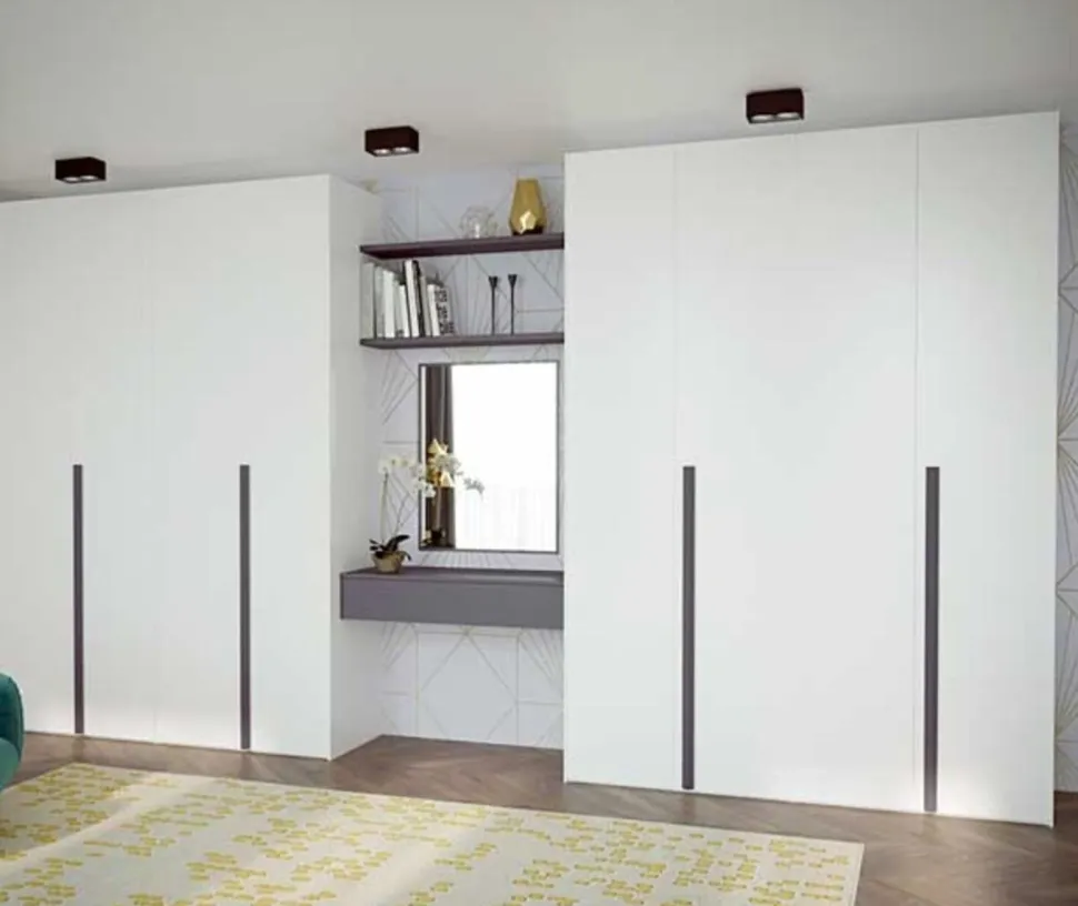 Armadio Design 8 ante battenti finitura Bianco Laccato Opaco