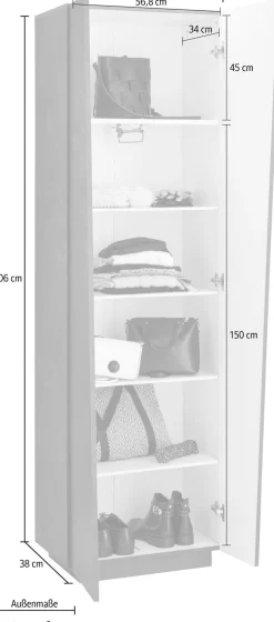 Armadio Guardaroba da ingresso 2 ante linea Virgola finitura Bianco Lucido con grafica floreale