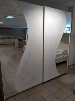 Armadio in Bianco frassino serigrafato 2 ante scorrevoli Noemi linea Essenza