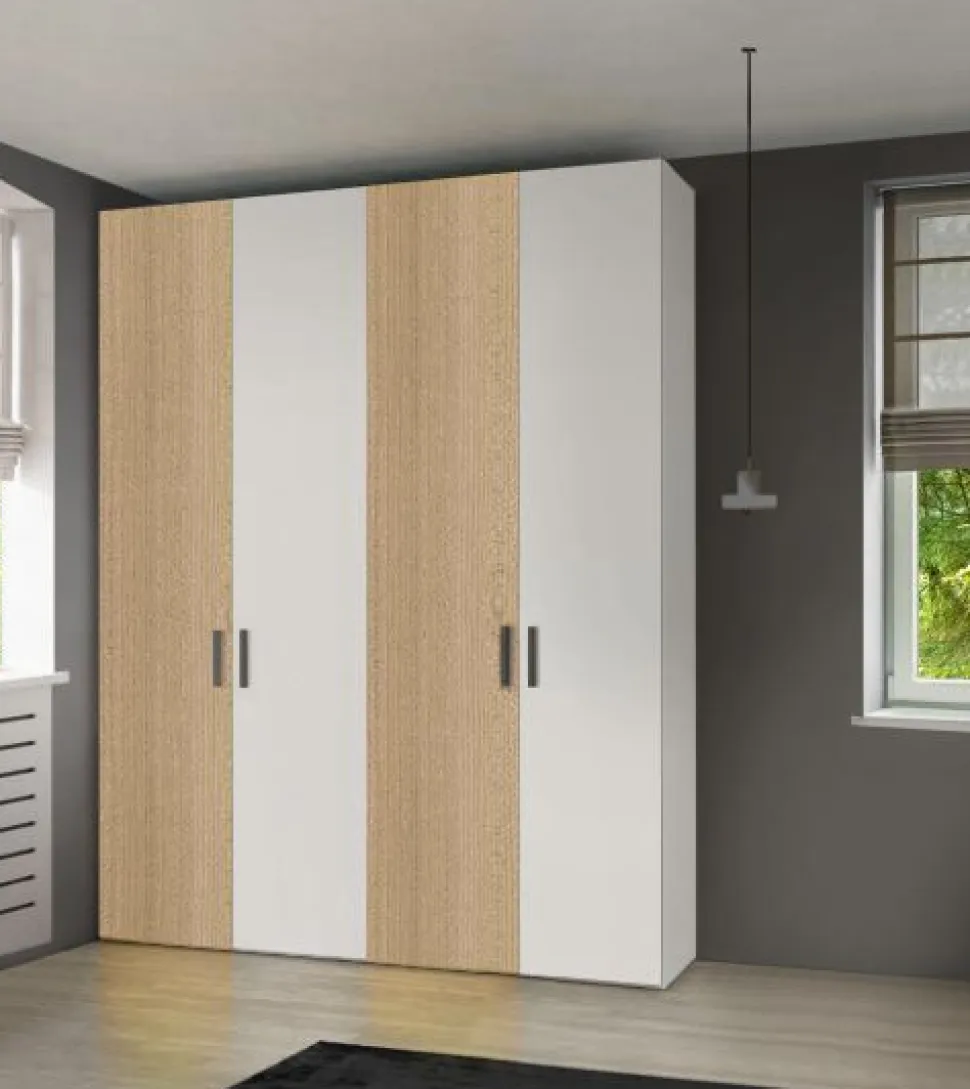 Armadio Linus 4 ante battenti linea Volo disponibile in 2 misure e vari colori