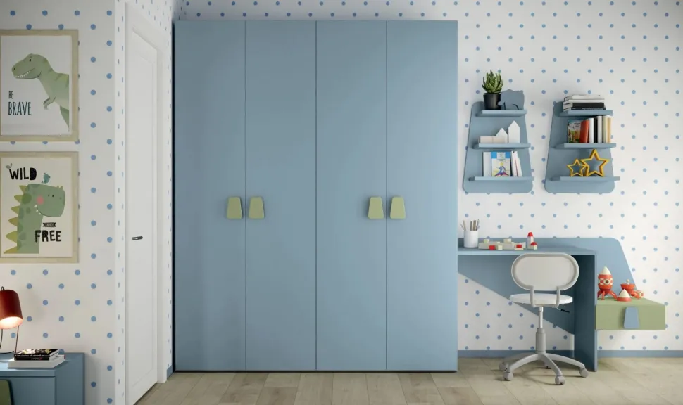 Armadio Linus 4 ante battenti linea Volo disponibile in 2 misure e vari colori