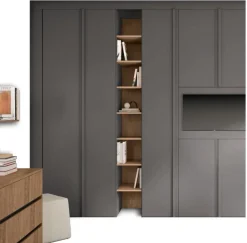 Armadio Master con ante battenti e librerie linea Volo disponibile in 2 misure