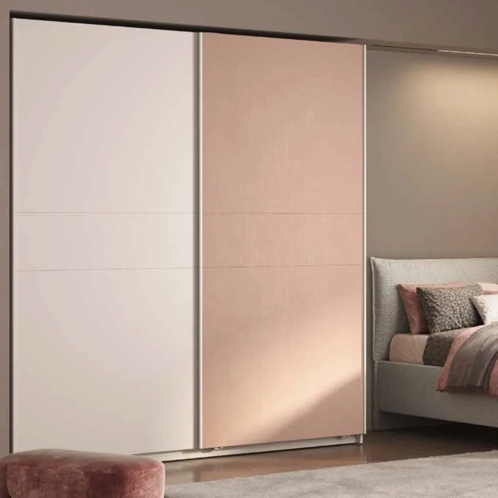 Armadio moderno 2 ante scorrevoli L 220 cm disponibile in 4 colori
