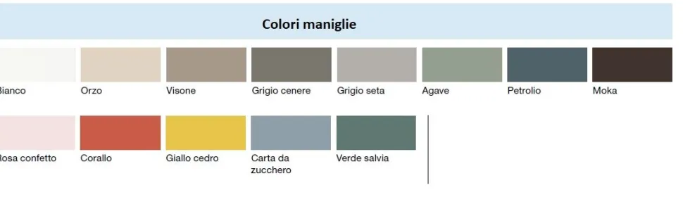 Armadio moderno con ante grigie, cassetti azzurri e libreria laterale integrata disponibile in 2 misure e vari colori
