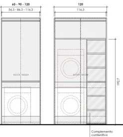 Armadio multiuso Lavanderia personalizzabile