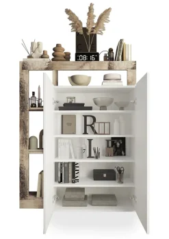 Armadio Multiuso linea Frame in finitura Bianco Lucido e Pero