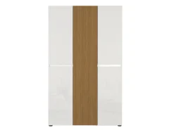 Armadio Scarpiera Salvaspazio Lady 5 ante Bianco Lucido e Rovere Cannettato