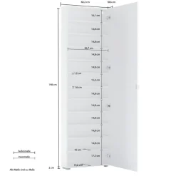 Armadio Scarpiera stretta 1 anta battente Fit in finitura Bianco Lucido