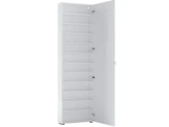 Armadio Scarpiera stretta 1 anta battente a specchio Fit in finitura Bianco Lucido
