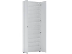 Armadio Scarpiera stretta 2 ante battenti con specchio Fit in finitura Bianco Lucido