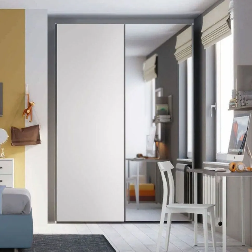 Armadio Scorrevole 2 ante con specchio Free disponibile in 2 misure e 13 colorazioni