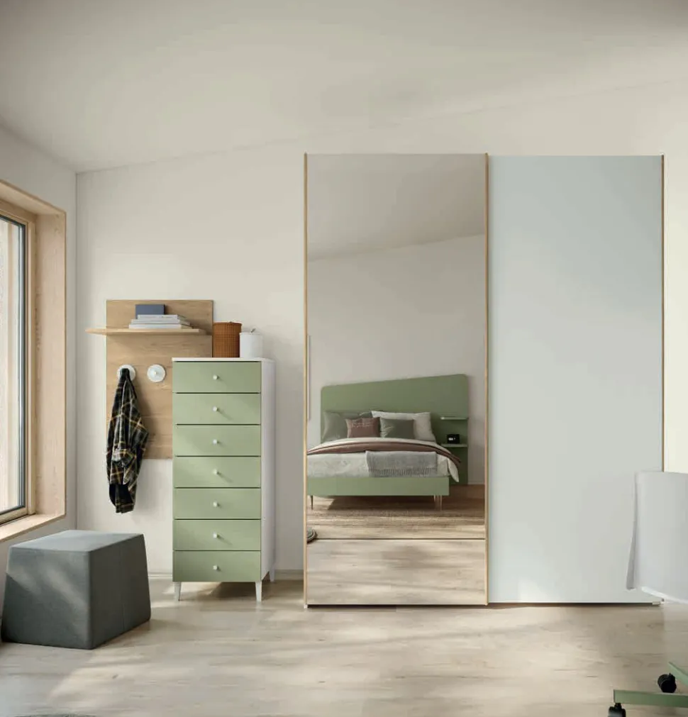 Armadio Scorrevole 2 ante con specchio Free disponibile in 2 misure e 13 colorazioni