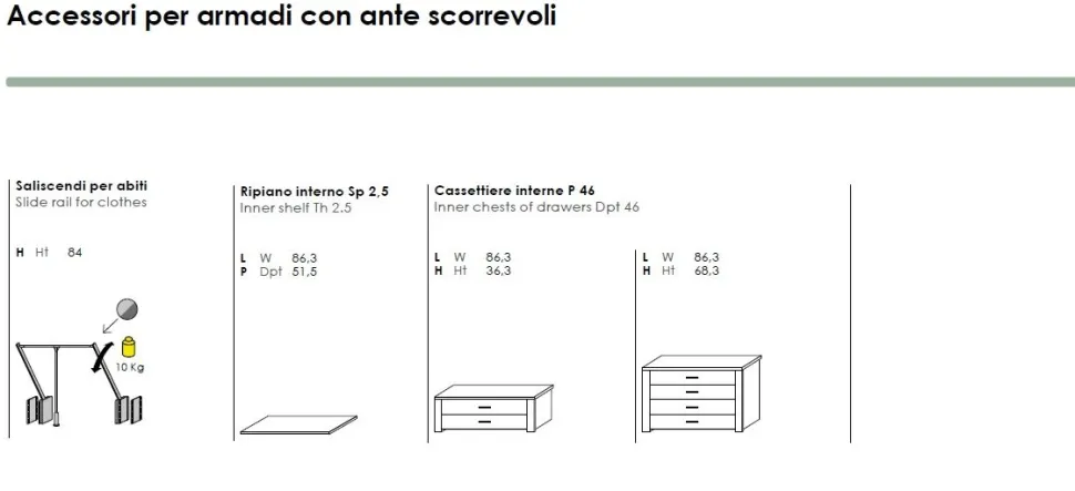 Armadio Scorrevole 3 ante Grey 15 colorazioni