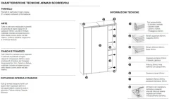 Armadio scorrevole moderno finitura Orzo con 3 ante e maniglia in alluminio Amanda disponibile in 2 misure e vari colori
