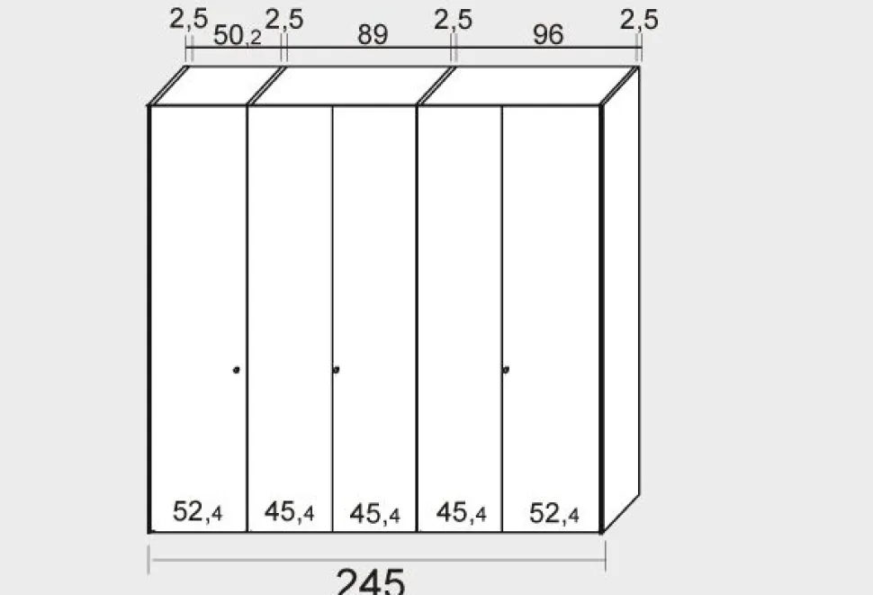 Armadio Seri a 5 Ante Battenti - Colori e Grafiche su Misura (Anche su Richiesta)