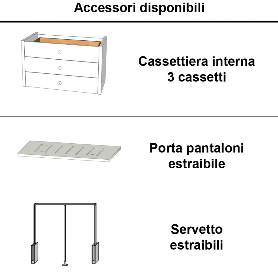 Armadio Woody 3 ante linea Fly finitura Frassino Nuvola e Cenere wood