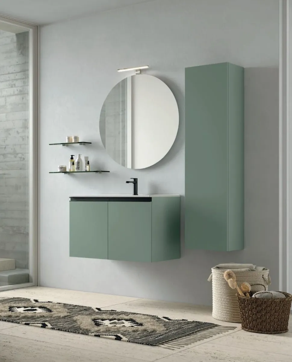 Bagno sospeso 2 ante con maniglia a gola Daniela disponibile in 5 colori