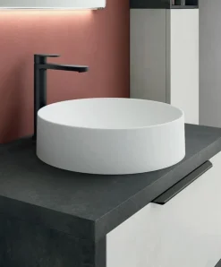 Bagno sospeso 1 cassetto e lavabo in appoggio Domus disponibile in 4 colori