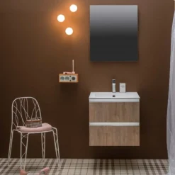 Bagno sospeso Jacob 2 cassetti con maniglia a gola disponibile in vari colori