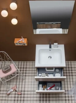 Bagno sospeso Jacob 2 cassetti con maniglia a gola disponibile in vari colori