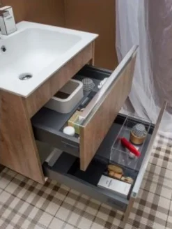 Bagno sospeso Jacob 2 cassetti con maniglia a gola disponibile in vari colori