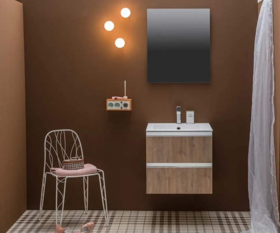 Bagno sospeso Jacob 2 cassetti con maniglia a gola disponibile in vari colori