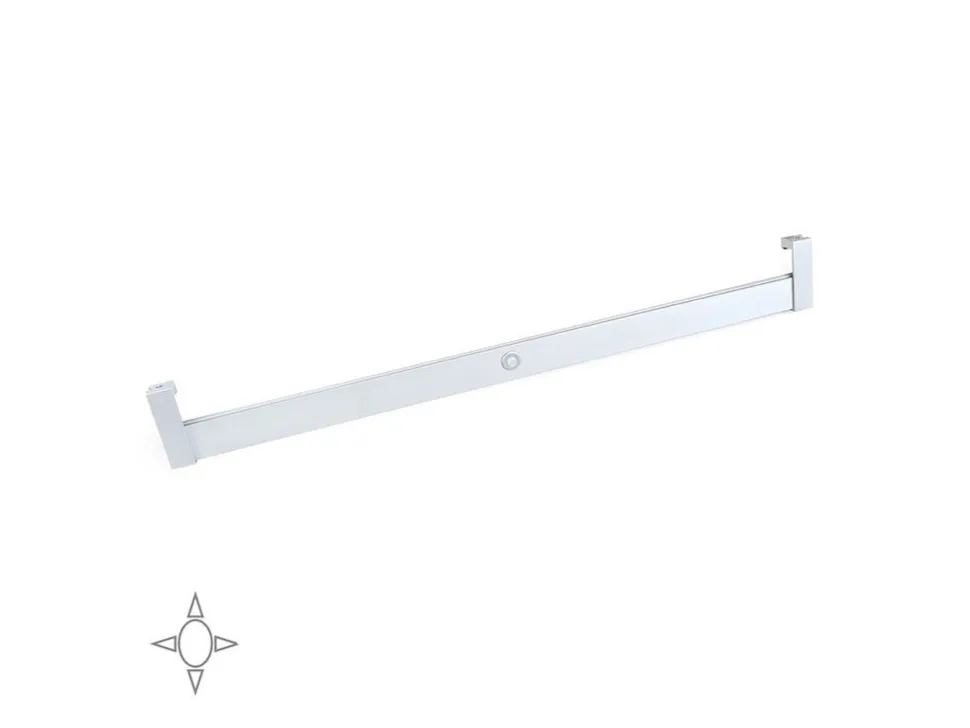 Barra Appendiabiti per armadi con luce LED Polux con sensore di movimento (12V DC), in Tecnoplastica e Alluminio, Grigio metallizzata