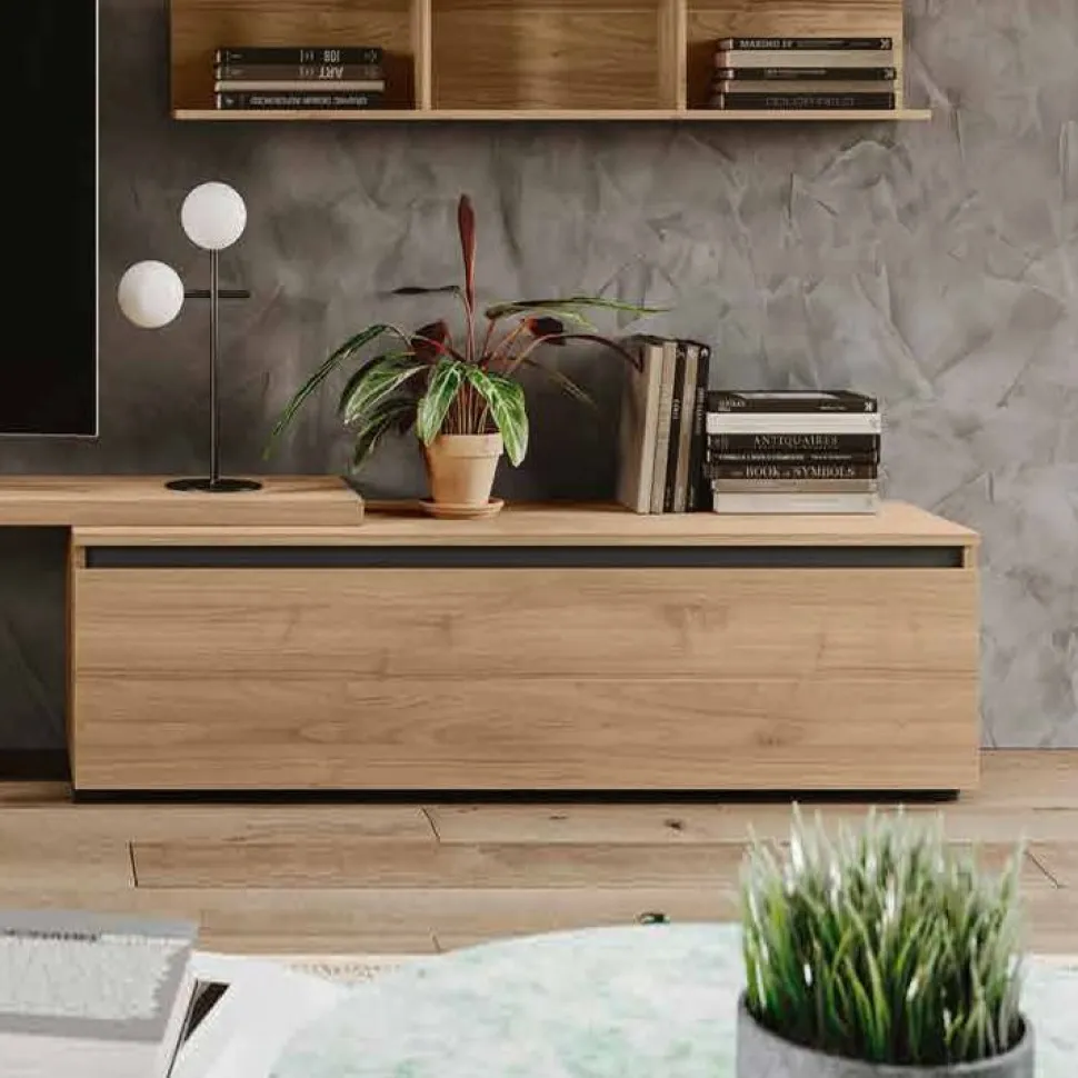 Base Porta Tv Bianco da 140 cm con 1 cassettone e maniglia a gola disponibile in vari colori