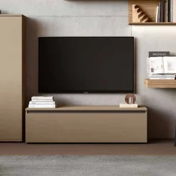 Base Porta Tv Bianco da 140 cm con 1 cassettone e maniglia a gola disponibile in vari colori
