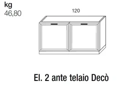 Base porta Tv con 2 ante a telaio linea Prevaling disponibile in vari colori