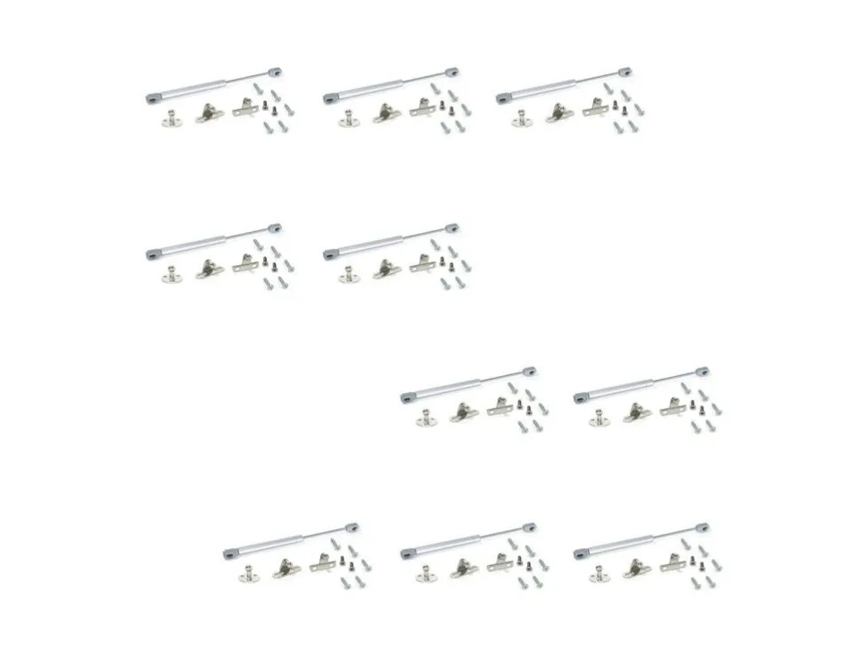 Braccetti per porte elevabili H, 5 kg, corsa 80 mm, con agganci, Acciaio e Tecnoplastica, Grigia metallizzata