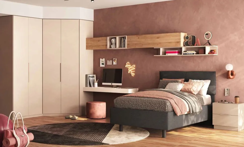 Cabina armadio ad Angolo 4 ante battenti finitura Cashmere