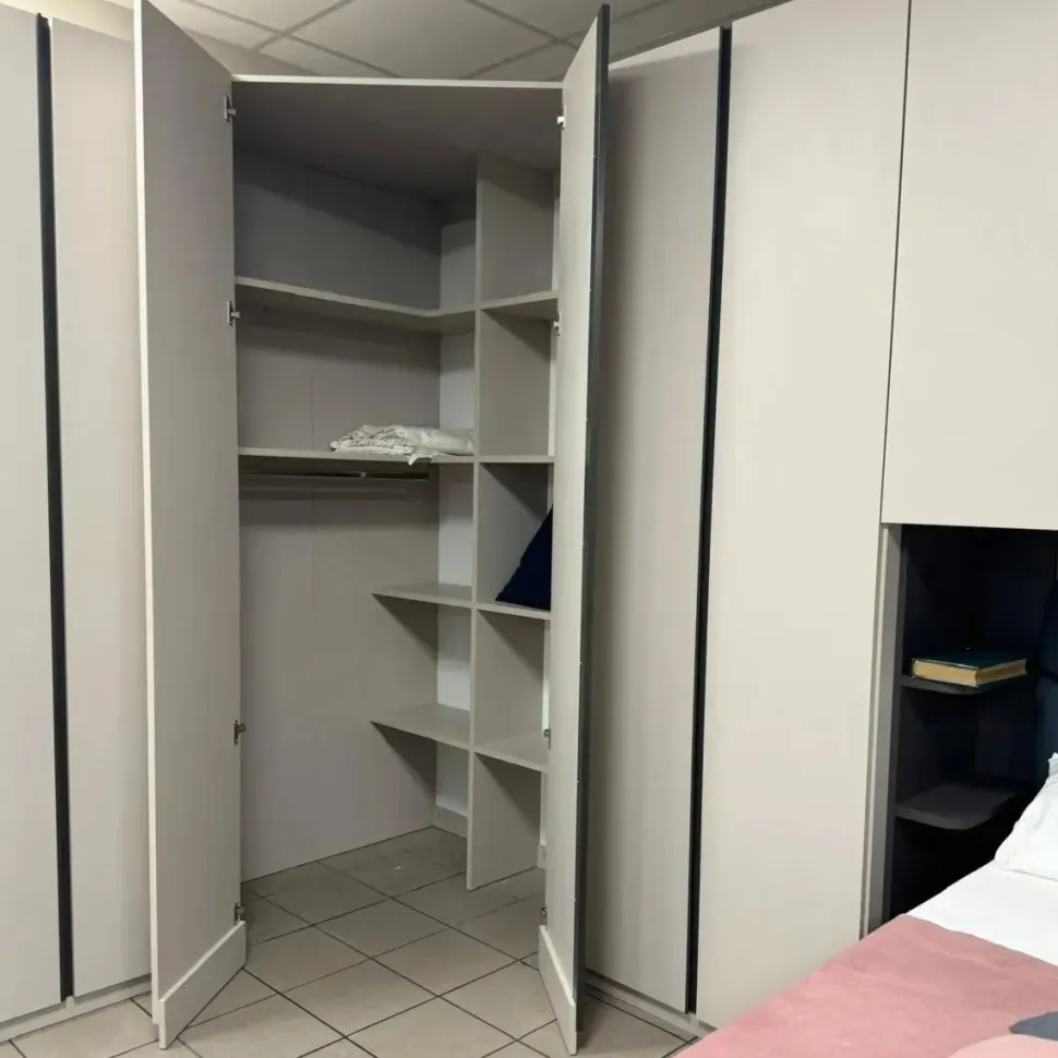Cabina armadio ad Angolo 4 ante battenti finitura Cashmere