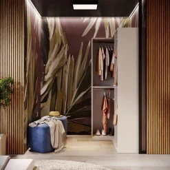 Cabina armadio angolare a vista componibile 147x240 finitura Cashmere disponibile in 4 colori
