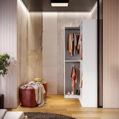 Cabina armadio angolare a vista componibile 147x240 finitura Cashmere disponibile in 4 colori