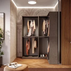Cabina armadio angolare a vista finitura Cashmere disponibile in 4 colori
