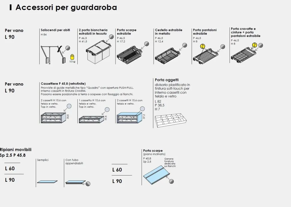 Cabina Armadio componibile e modulare Roma disponibile in 3 altezze e 26 colori