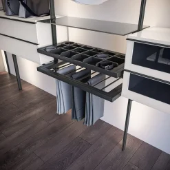 Cabina Armadio componibile Joy con mensole in Vetro
